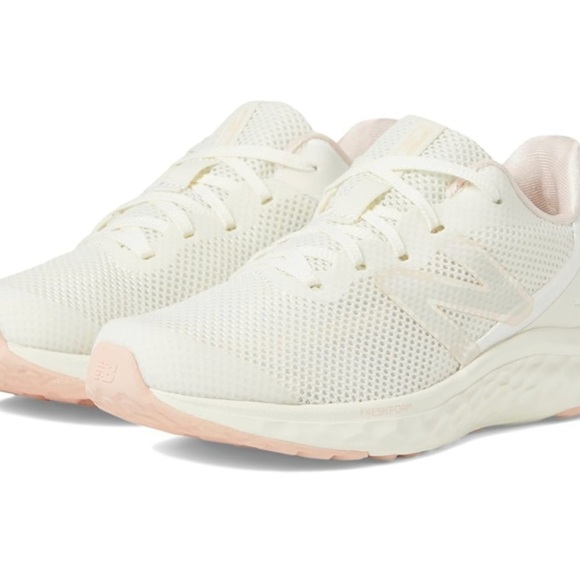 New Balance Shoes - New Balance girls Cream and Pink Running Shoes 4.5